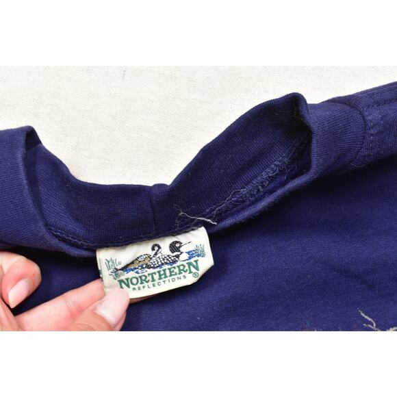 Northern Reflections Men's Vintage Crewneck Sweatshirt Blue Cabin Graphic XL - Picture 5 of 8